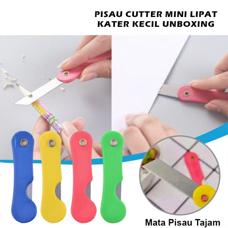 

Pisau Lipat Mini Cutter Alat Bantu Potong Kertas Amplop Kater Kecil