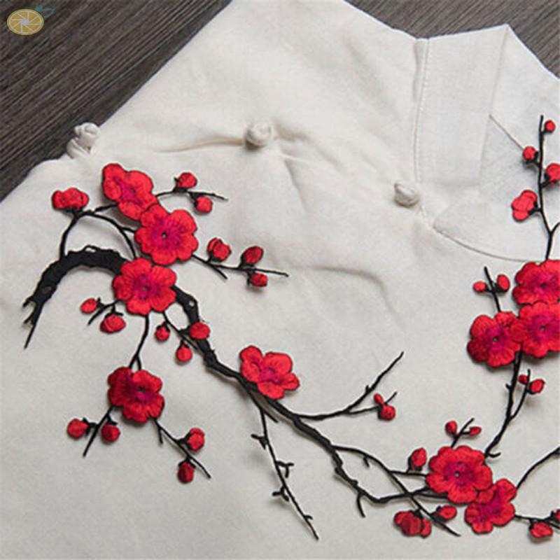 Bordiran Bentuk Bunga Sakura Dapat Dijahit Disetrika Ke Dress Kerah Kain Shopee Indonesia