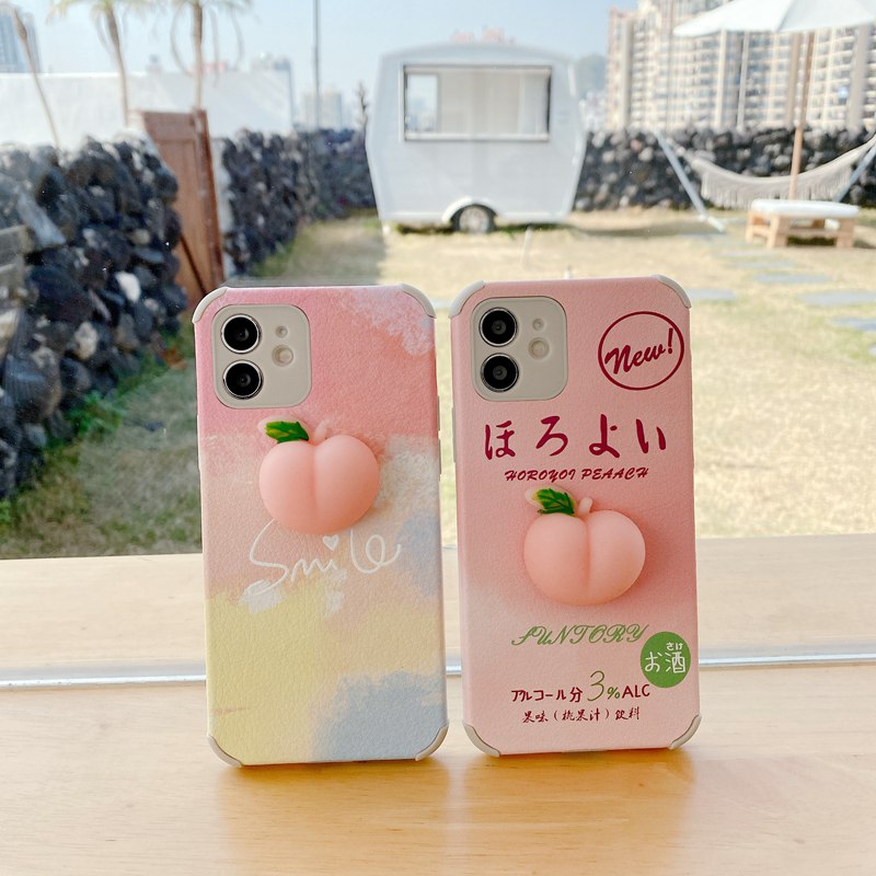 Pink Peach Doll Soft Case OPPO A9 A5 A53 A33 2020 A3S A7 A5S A12 Realme C1 F11 A91 Reno 3 5 A52 A92 F9 Pro K5 Realme XT Smile Casing VIVO Y17 Y11 Y12 Y12i Y15 V9 Y93 Y91C S1 Z1 Y20 Y20i Y20S Y12S Y19 Y50 Y30 Y30i-5
