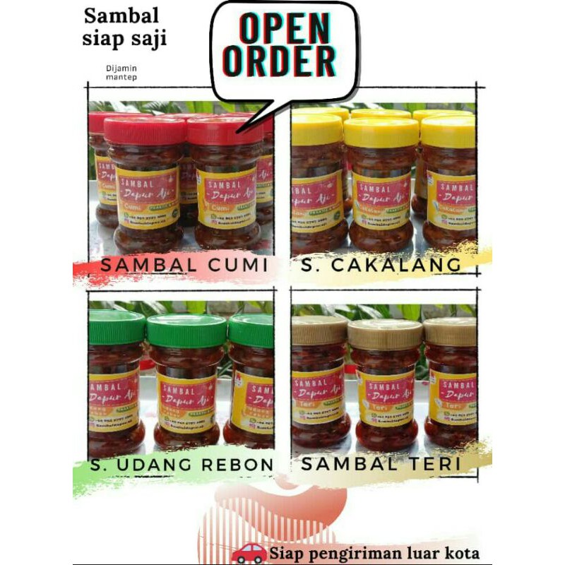 

Aneka Sambal botolan dapur aji homemade/ harga grosir