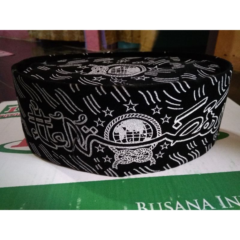 peci NU peci NU silver peci NU lukis silver full songkok Nasional Quality logo NU peci Nahdhatul ula