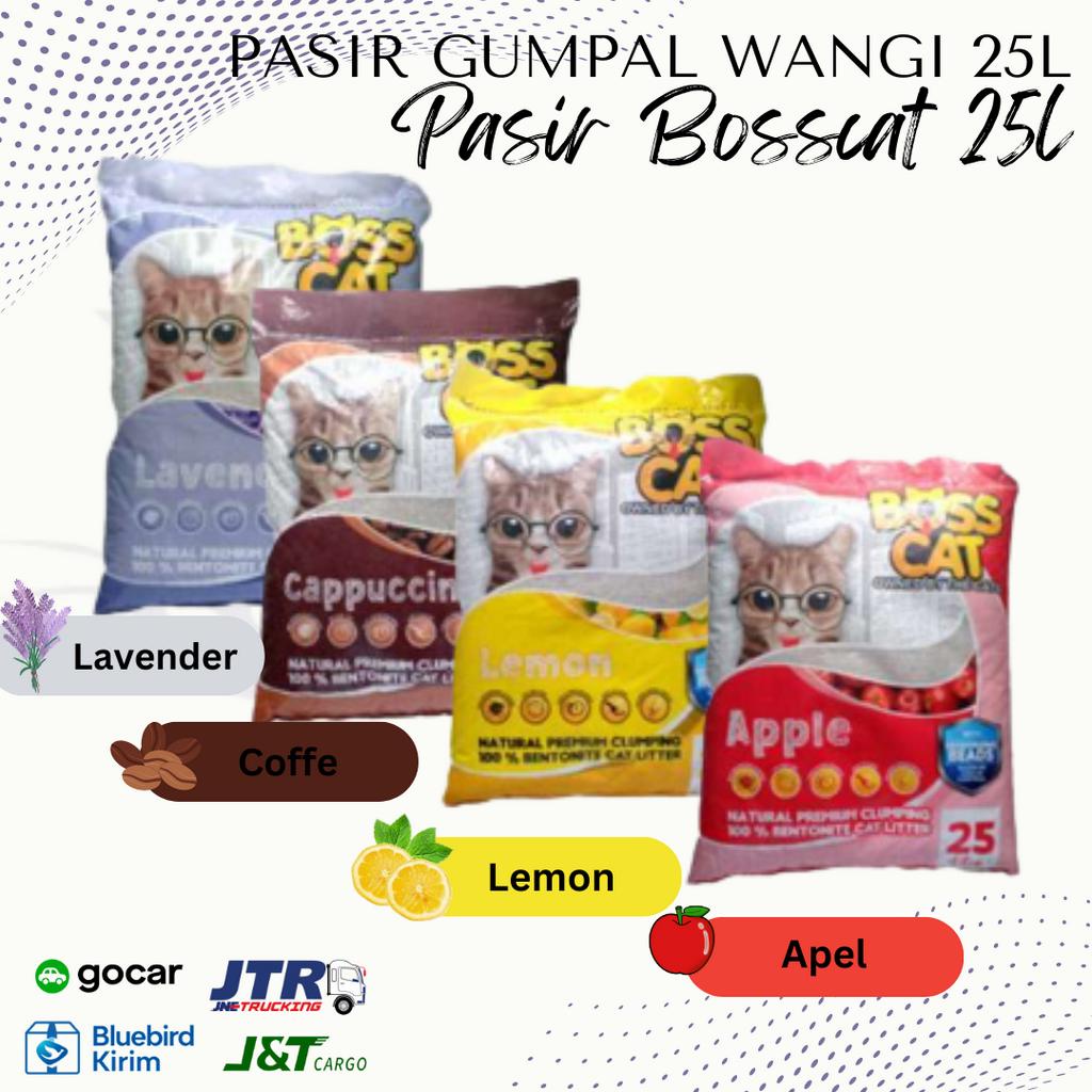 KHUSUS EKSPEDISI PASIR KUCING BOSS CAT 25LT 25 LT GUMPAL WANGI 20KG 20 KG PREMIUM