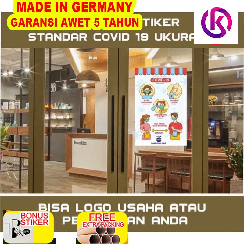 

Grosir CUSTOM STIKER PROTOKOL COVID UKURAN A3 - Laminasi