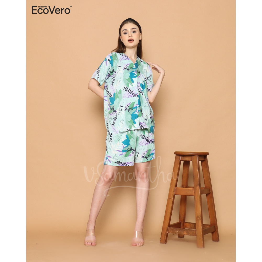 vSamantha - Pajamas Piyama One Set Ecovero Keiko Green Tea