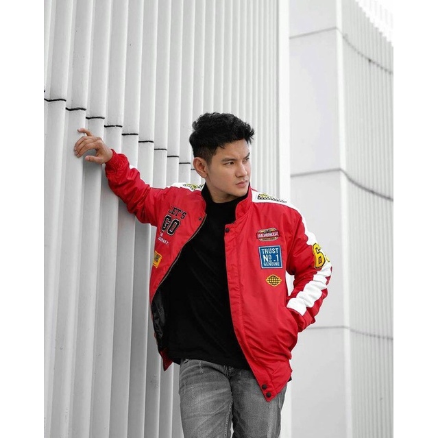 Jaket Nascar Slvhx Racing Team Jaket Salvio Hexia Jaket Parasut Salviohexia Jaket Pria Maroon Polet