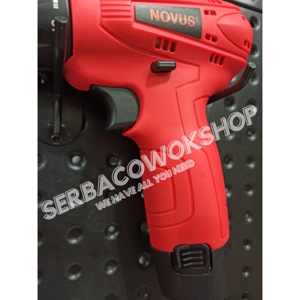 Novus Paket Mesin Bor Cordless Drill Reversible 12 Volt + Mata Tunner 10 Pcs Set Termurah
