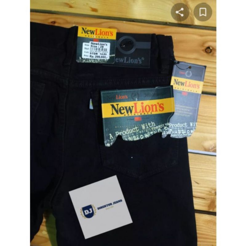 Celana Jeans New Lions Original Khusus Hitam Bahan Softjeans Reguler Non Street Tebal Lembut New Lion's Ukuran 27 28 29 30 31 32 33 34 35 36 37 38