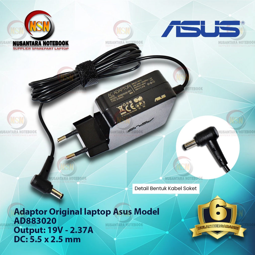 Adaptor Charger Asus Original 19V - 2.37A DC 5.5*2.5 mm