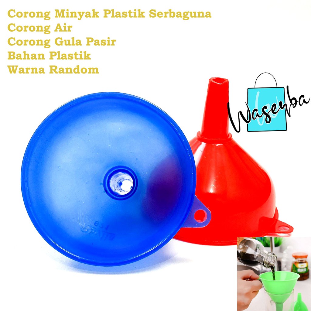 Corong Minyak Plastik Serbaguna - Corong Air / Corong Gula Pasir Warna Random