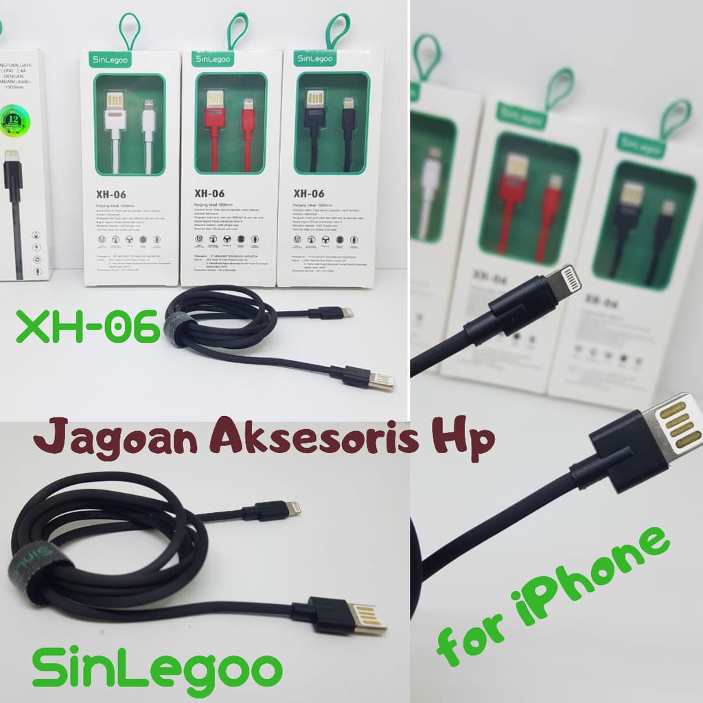 Kabel Data iPhone SinLegoo XH-06 2.4A 100cm High end Fashion Data Cable SINLEGOO XH06 GARANSI