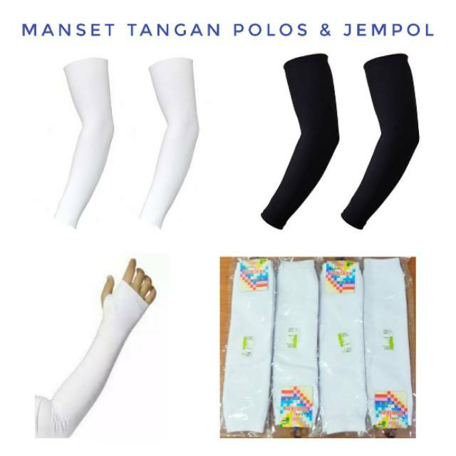 Handsocks Putih Polos Manset Tangan Sekolah Murah / Manset Tangan Putih Polos / Manset Putih Jempol