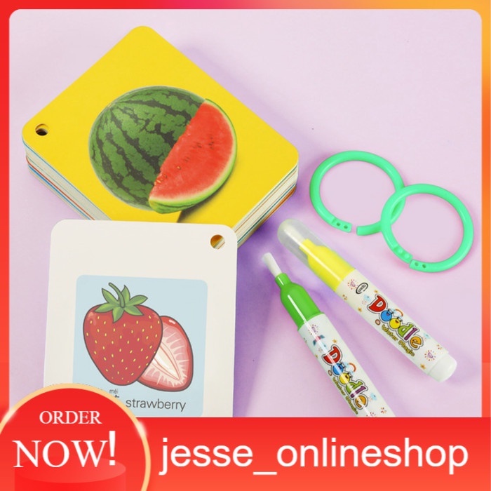 

32 gambar MAGIC WATER COLOURING BOOK BUKU MEWARNAI MAGIC PENA AIR - Buah (hijau)