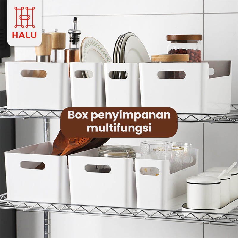Halu Dekstop Storage Box Kotak Penyimpanan Serbaguna Storage Bin Pantry Organiser HSB118