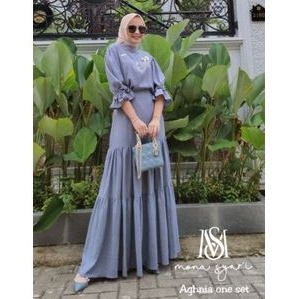 Aghnia One Set Rok Original Mona Syari by M.E