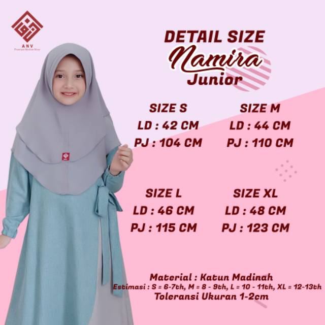 Gamis anak namira anv