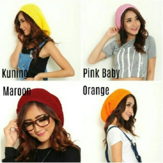 Topi Kupluk Lebar Rajut Unisex  - JCCollections