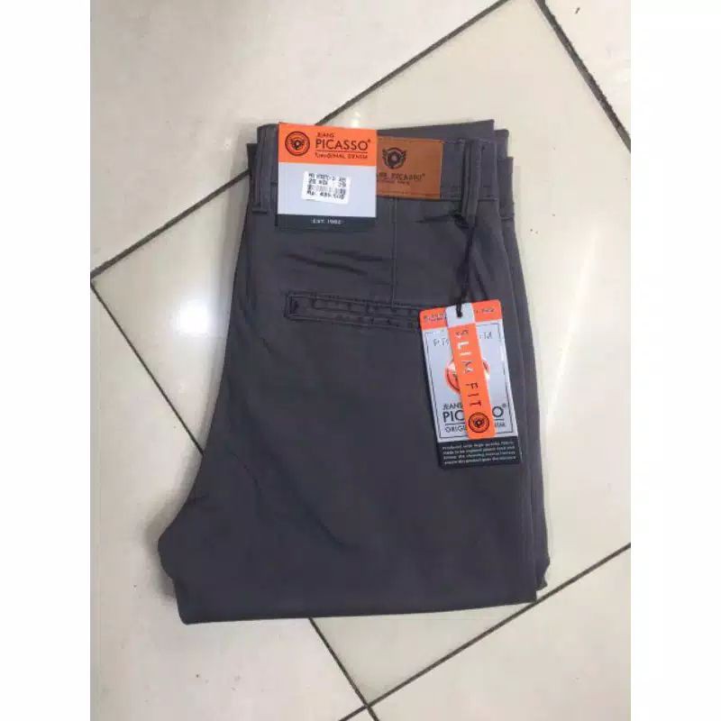 CELANA KANVAS PICASSO | BAHAN KANVAS STRETCH | CELANA SLIM FIT | CELANA PANJANG PRIA | SIZE 28-38