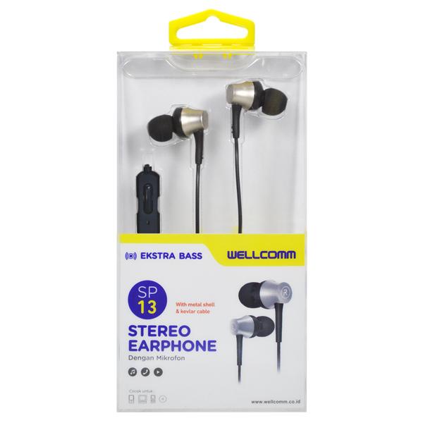 WELLCOMM SP-13 Stereo Earphone Extra Bass with Microfon Headset Wellcomm SP13
