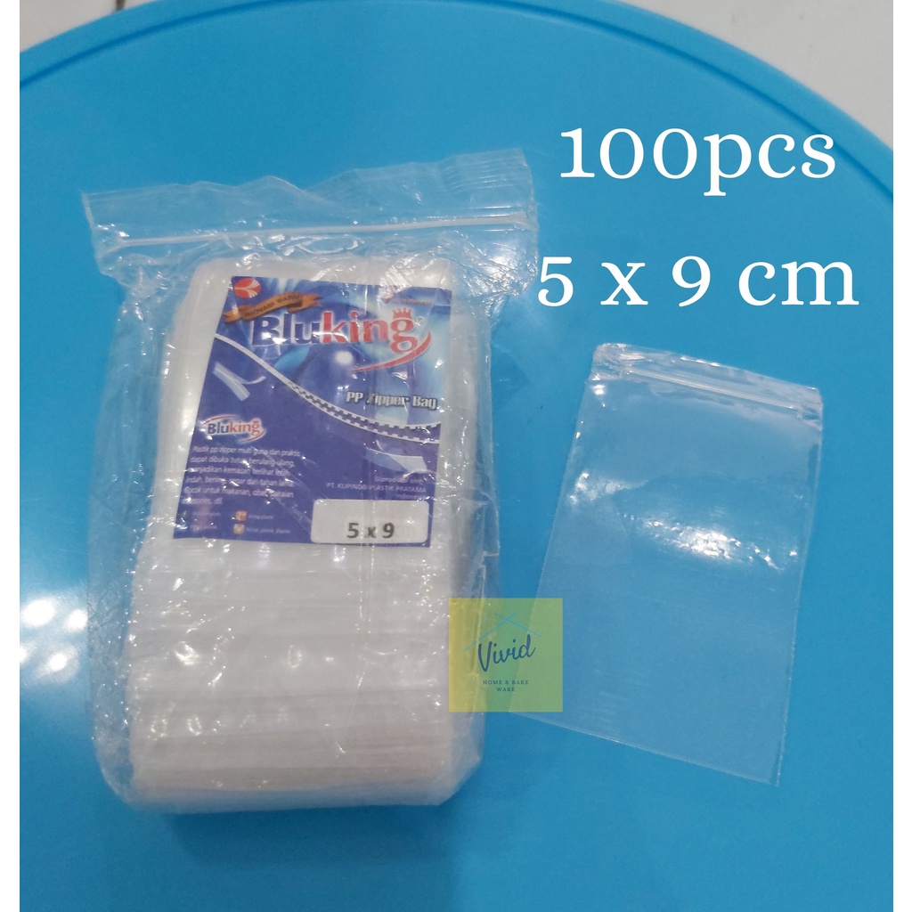 BLUKING Klip PP 5 x 9 CM - Kantong Plastik Klip Sealer Bening (100 pcs)