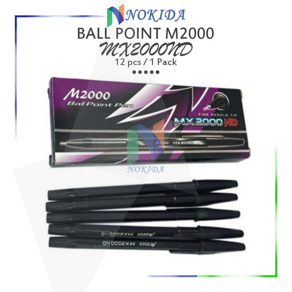 

Nokida Pulpen ND M2000 MX2000/12 pcs / Ballpoint Pena Pen Warna Hitam 1 Pack