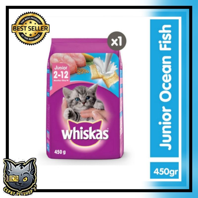 whiskas junior oceanfish 450gram freshpack / makanan kucing whiskas junior oceanfish