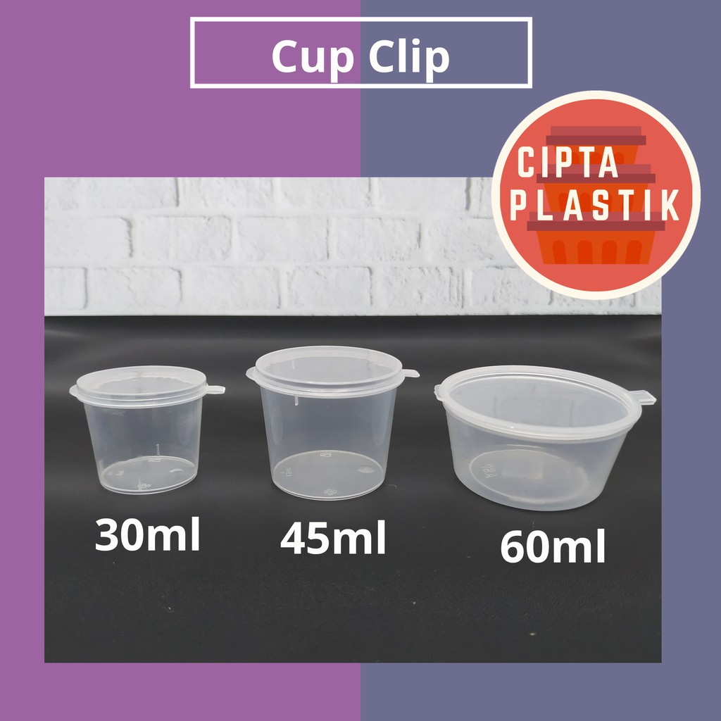 Cup Mayonaise 60 35 30 ml Cup Mini Saos Sambel Slime Tutup Klip Wadah Plastik Murah