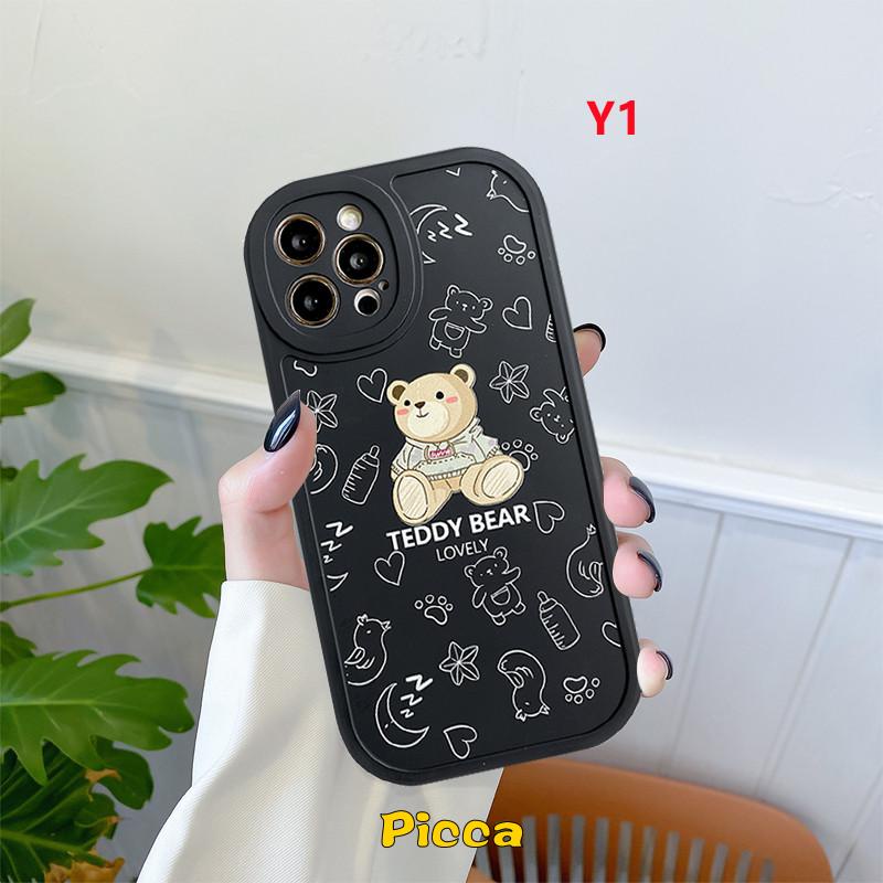 Couple Kartun Wayang Beruang Case Realme C53 GT Master Edition C30 C31 C21Y C25Y C35 C25 C11 2021 C25s C15 C3 C12 C17 C20A C20 C21 Realme 8pro 5i 8i 9i 6s 7 6i 5 7i 8 6 5s