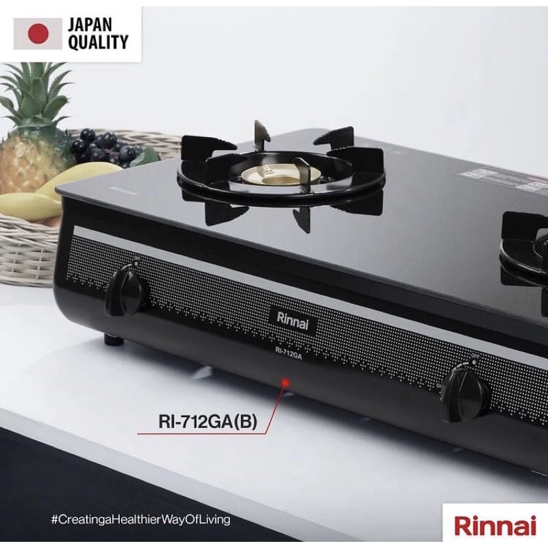 Kompor Rinnai RI-712 GA / Rinnai Kompor Gas 2 Tungku RI 712GA (B) / 712 GA (B)