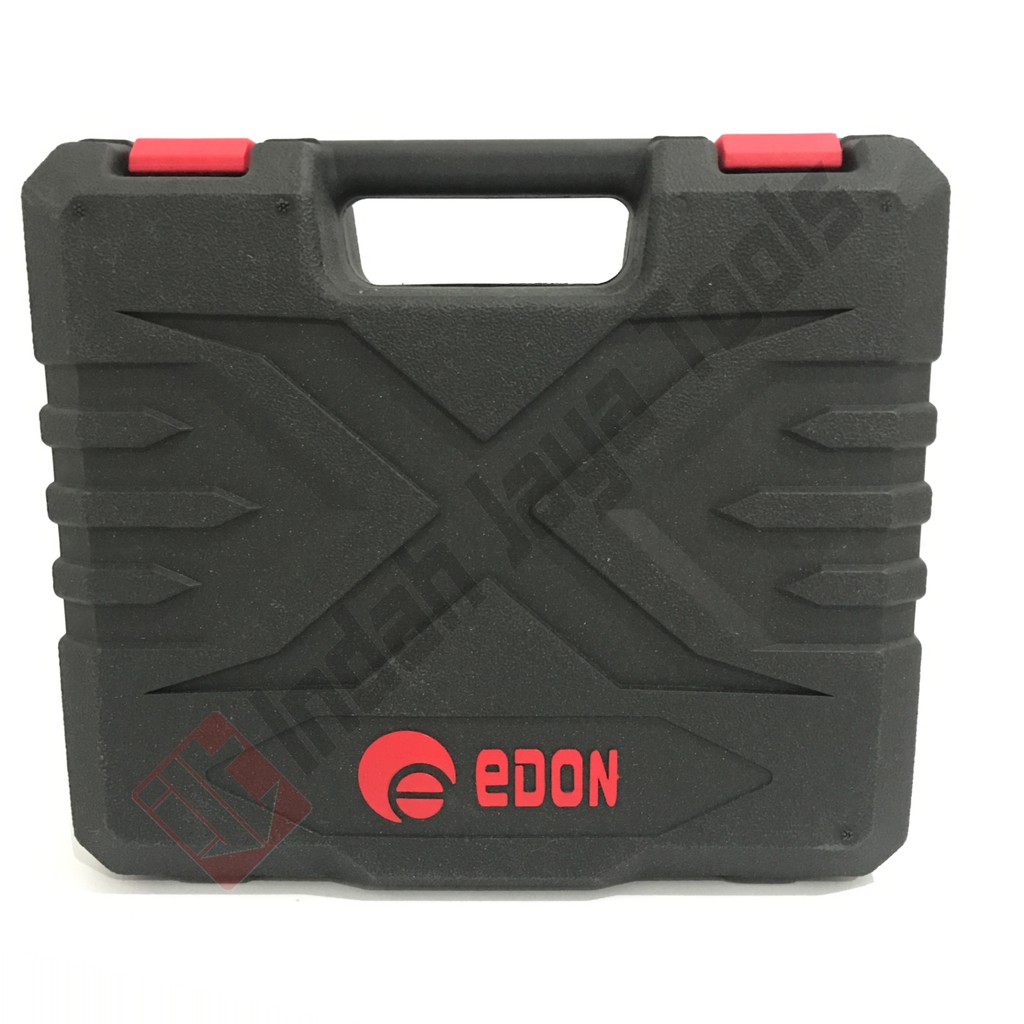 EDON ED2-1810D 18V Mesin Bor Cordless Baterai Charger Cas Besi Kayu Beton Tembok Brushless