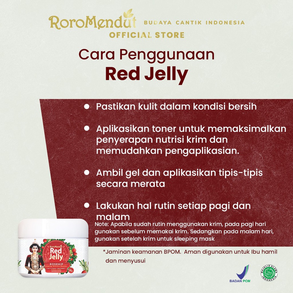 Roro Mendut Red Jelly Premium Super Wajah Glowing Sleeping Mask Whitening + Anti Aging BPOM Original