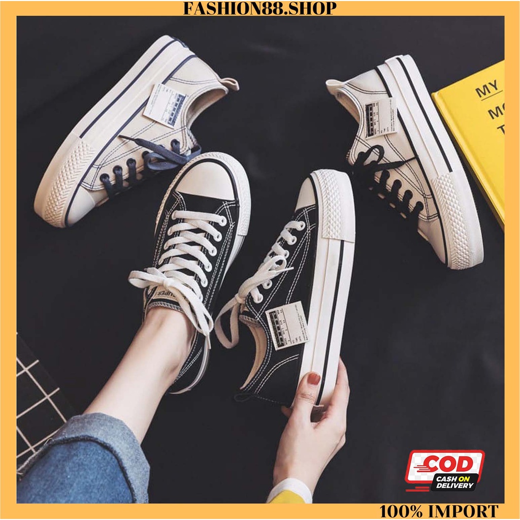 COD Sepatu Kanvas Sepatu Wanita Sneakers Korea Sport Casual import