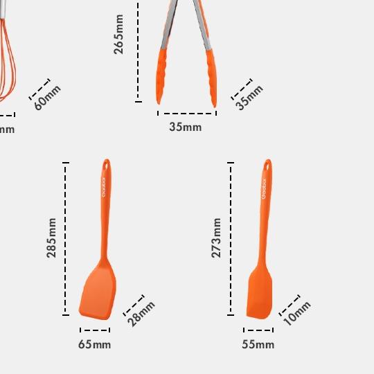Gaabor 1 Set Alat Masak Silikon Spatula Set 5pcs Sutil Silikon Alat Masak Serbaguna/ GS-01A