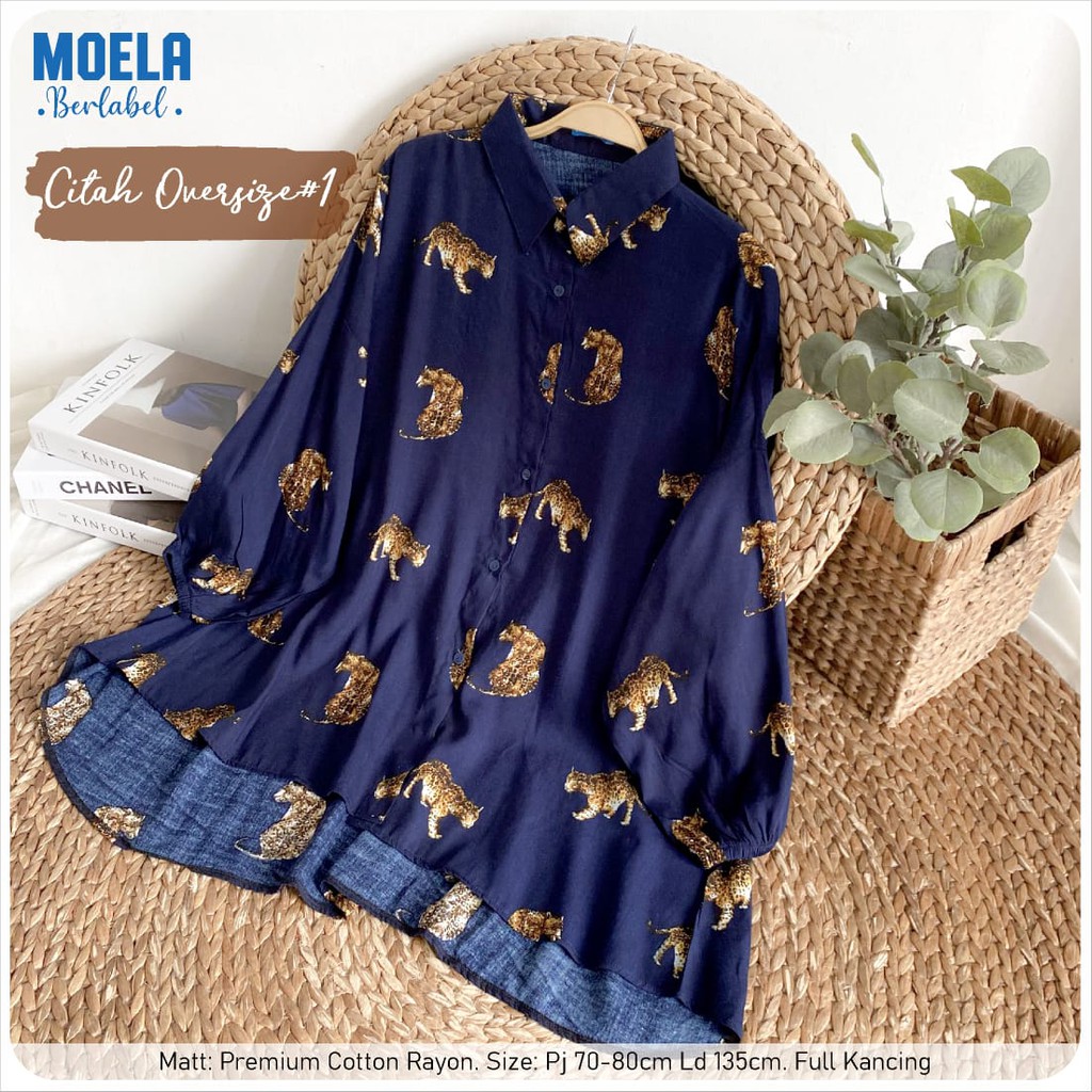 realpict LESKI by MOELA oversize ld 140 rayon premium atasan blouse wanita big size jumbo fashion VA