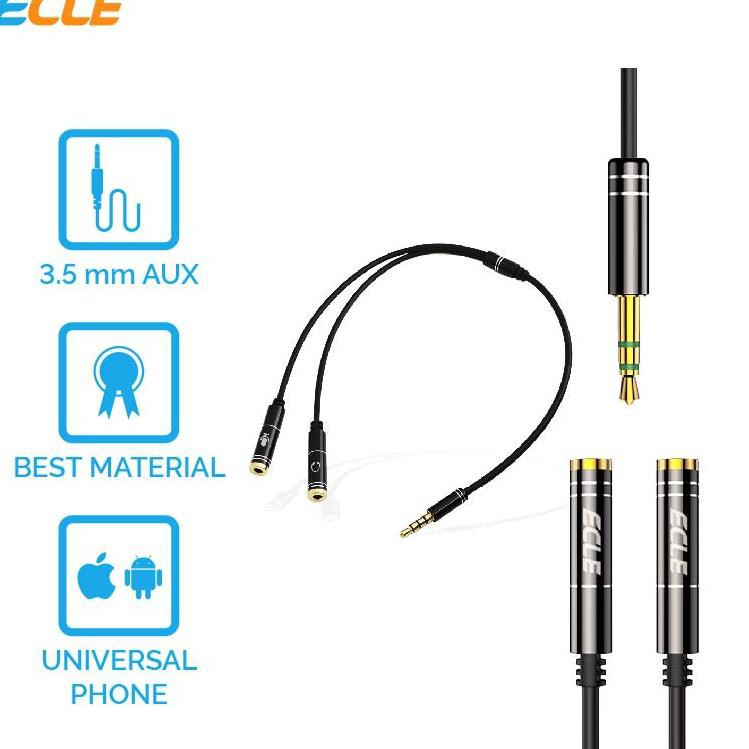 &gt;9840] ECLE Original Y Kabel Aux Audio Splitter 3.5 mm konektor