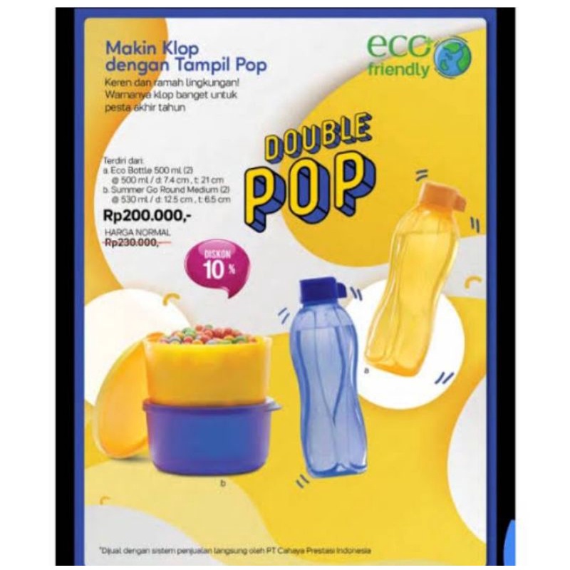 paket 2 set tempat makan anak Tupperware/ double pop set tupperware