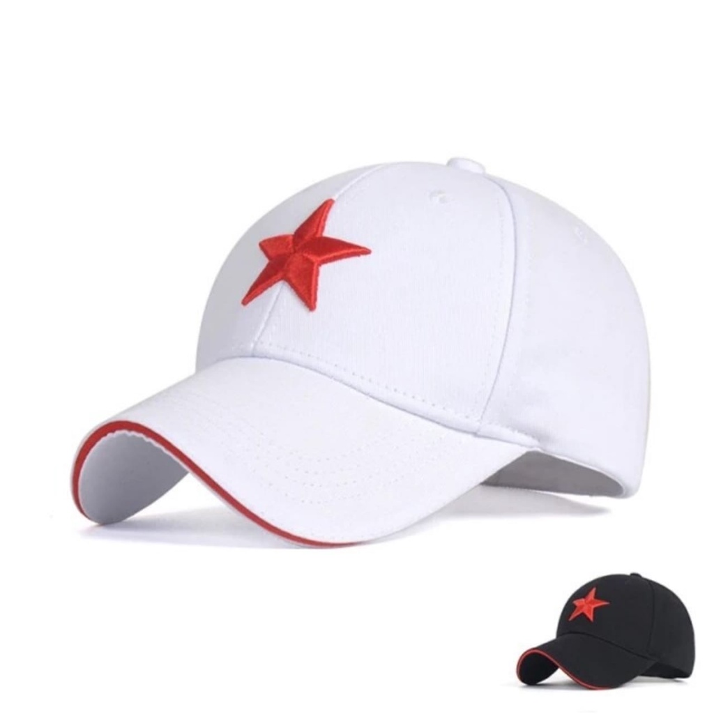 Topi Baseball Bordir Bintang Simpel Topi Korea Style Pria Wanita Dewasa