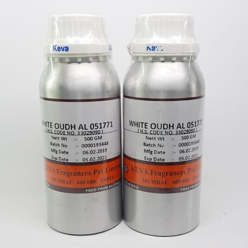 Minyak Wangi White Oud Gaharu Putih 500 gram by Keva impor India Oudh Abyad segel Original