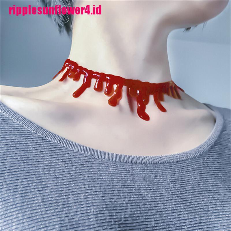 Kalung Choker Model Darah Kematian Punk Rock Untuk Pesta Halloween