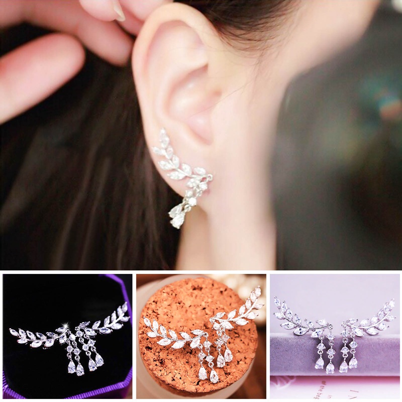 Anting Stud Kristal Berlian Imitasi Gaya Bohemian Untuk Wanita