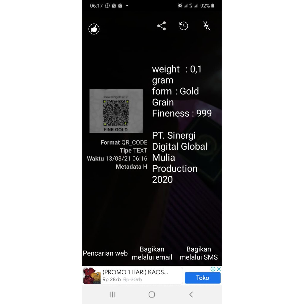 MINI GOLD 0.025 0.05 0.1 0.25 0.5 GRAM LOGAM MULIA MINIGOLD GIFT 24 KARAT BISA DITUKAR LOGAM MULIA ANTAM