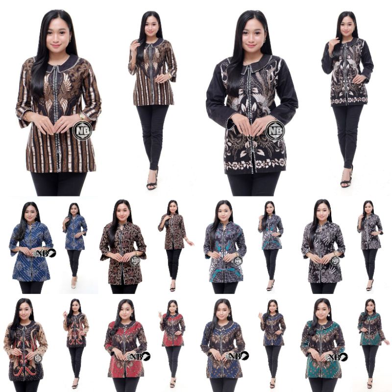 BAJU BATIK WANITA MODERN MONALISA GENES M,L,XL asli PEKALONGAN