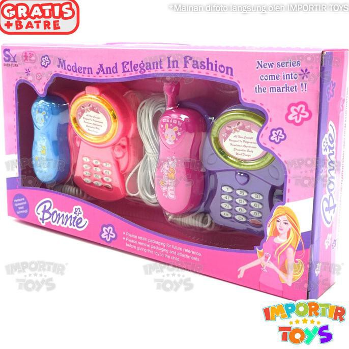 Mainan Anak Perempuan Telepon Kabel "Barbie" Rumah Rumahan Bagusbgtstore