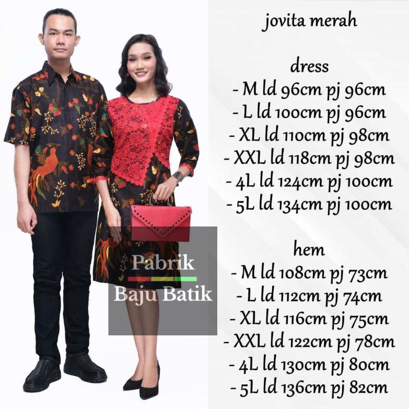 Sr Dress Jovita Brokat Merah | pabrik baju batik grosir keluarga couple