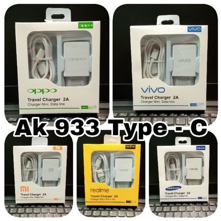 Charger/ Casan Brand AK933 New 1 USB Micro, Type C With Kabel Data 1M