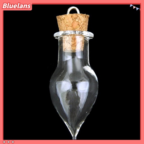 10pcs Liontin Botol Kaca Dengan Gabus Model Tetesan Air Mata DIY