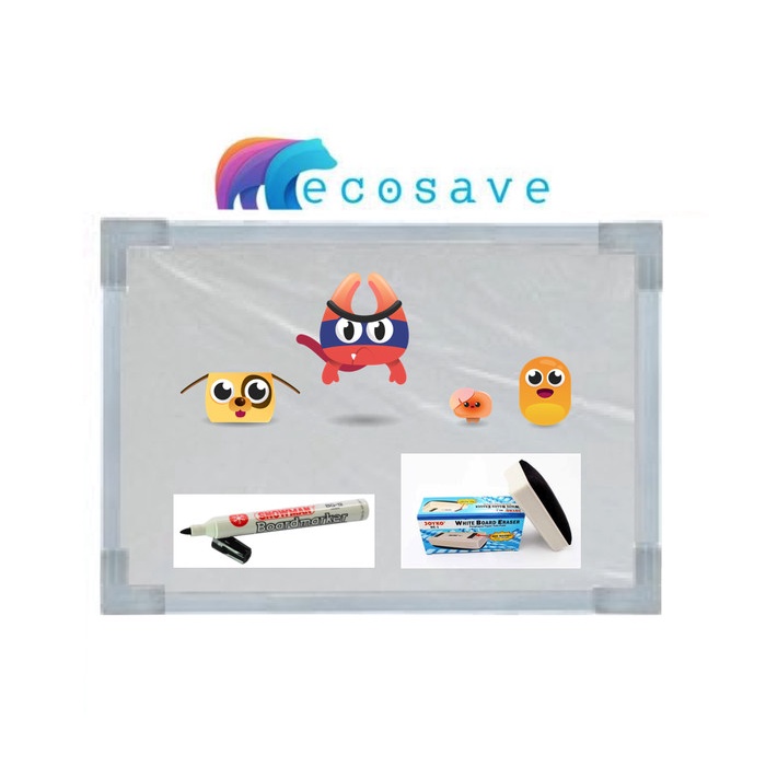 

PAKET White Board Magnetik 20 x 30 EcoSave Papan Tulis Anak Murah Ori promo