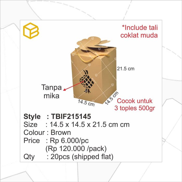 

Dijual TC - TBIF215145 B | Idul Fitri,Box Lebaran, Packaging, Dus, Toples Box Limited