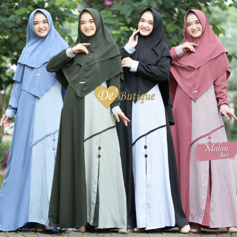 mulan set/de butique/gamis syari elegant