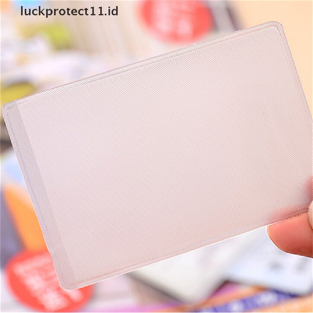 // Hg &amp; ID// 10PCS PVC Tempat Kartu Kredit Melindungi ID Card Name Card Cover Bening Frosted.