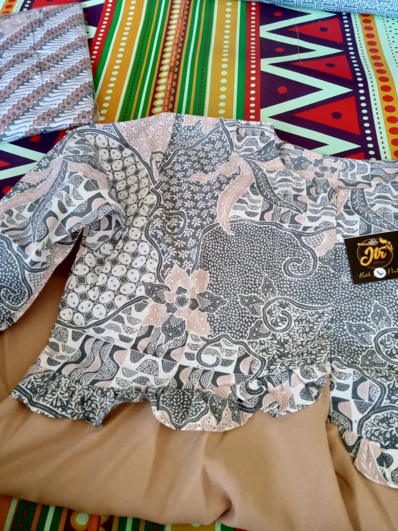 M-l-xl-xxl Batik Tunik Wanita Asj Sa Hrb026 Kenongo Pekalongan Sogan Tulis